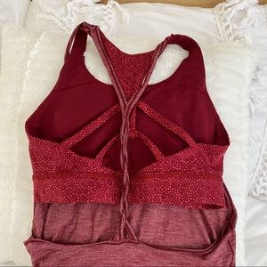 Lululemon Red Workout Tank Top with Built In Bra